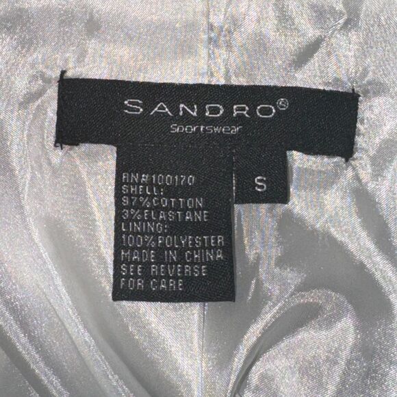 Sandro Sportswear Tie Waist Jacket Sz S Black White Zebra Print Button Collared - Picture 6 of 6